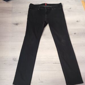 Uniqlo UJ Jeans Mens 32 X 33 Black Skinny Fit Straight Middle Rise SlighStretch